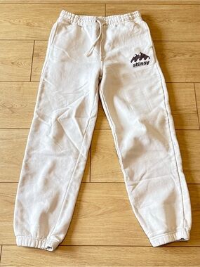 Stussy Cream Sweat Joggers with Logo